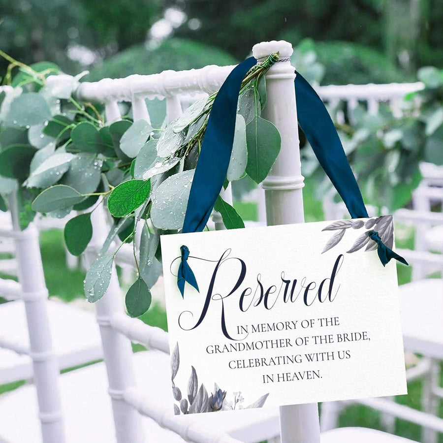 Wedding Memorial Sign, Reserved for someone in heaven, Remembrance Sign 002BL-RESI - marryful.org