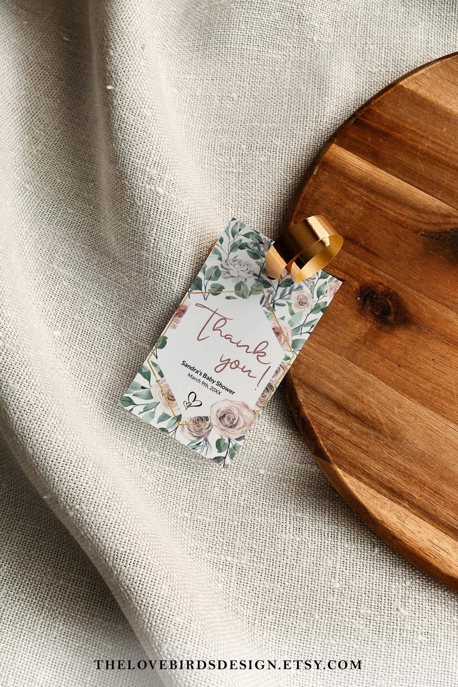 Thank You Tag Flower for Whimsical Wedding Bridal Shower or Baby Shower #075 - marryful.org