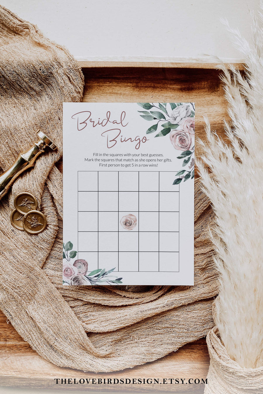 Girls Night Games Bridal Bingo Party Games Pink for Bridal Shower or Bachelorette Party #075 - marryful.org
