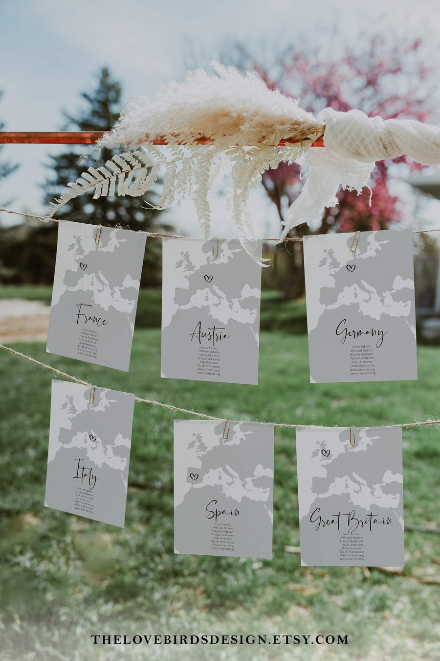 Destination Wedding Table Numbers Template, Travel Themed Seating Chart Printable 072W-TBNR3 - marryful.org