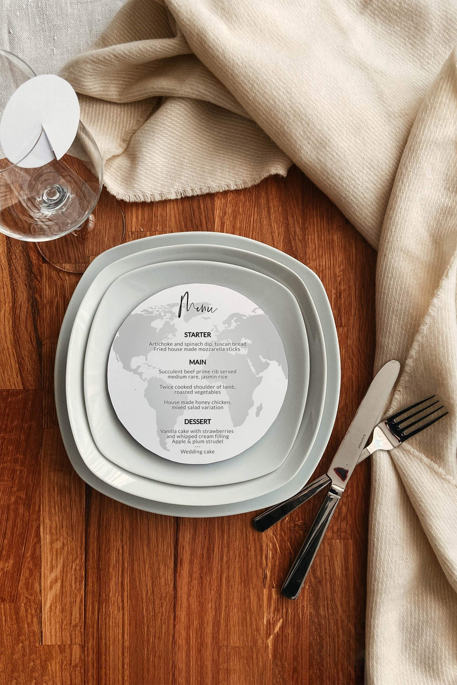 Travel Wedding Menu Card Template, Destination or Bridal Shower Printable 072W-MENU-RU - marryful.org