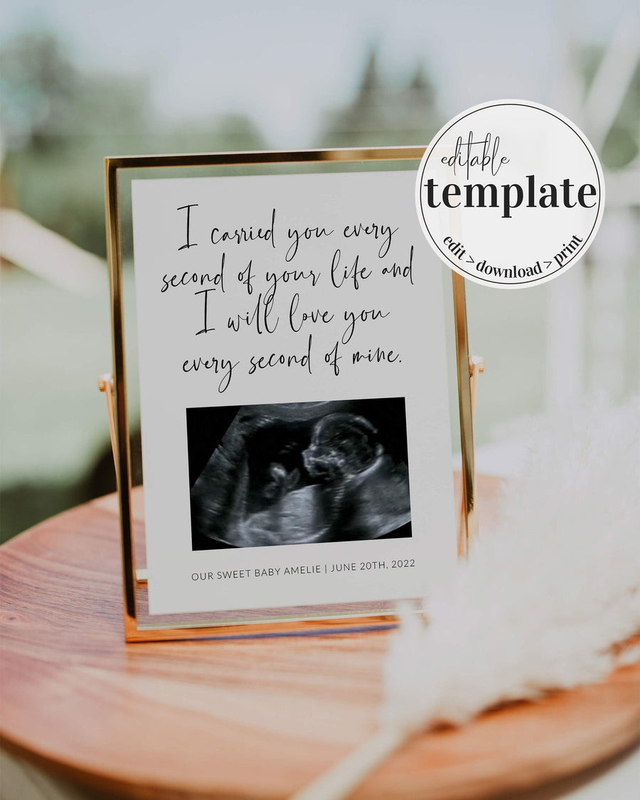 Pregnancy Loss Memorial Printable, Ultrasound Frame Sign Sympathy Gift Template - marryful.org