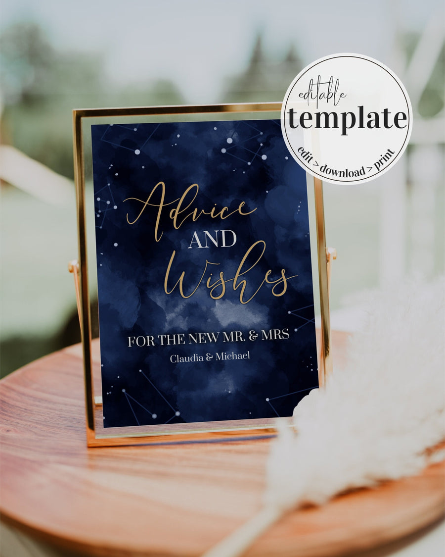 Celestial Advice Sign Template, Bridal Shower or Moon Wedding Printable Décor #066 - marryful.org