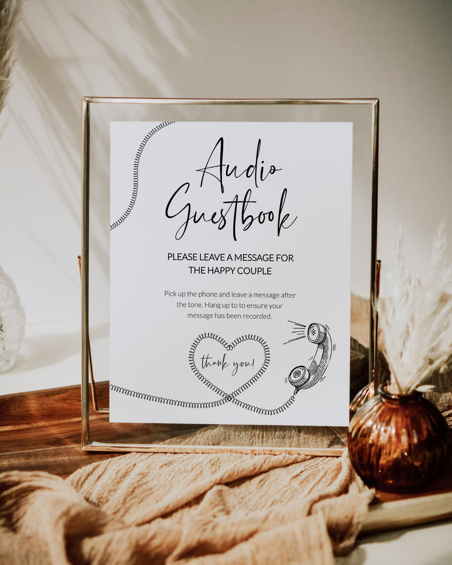 Audio Guestbook Sign, Leave a Message After the Tone Printable Template - marryful.org
