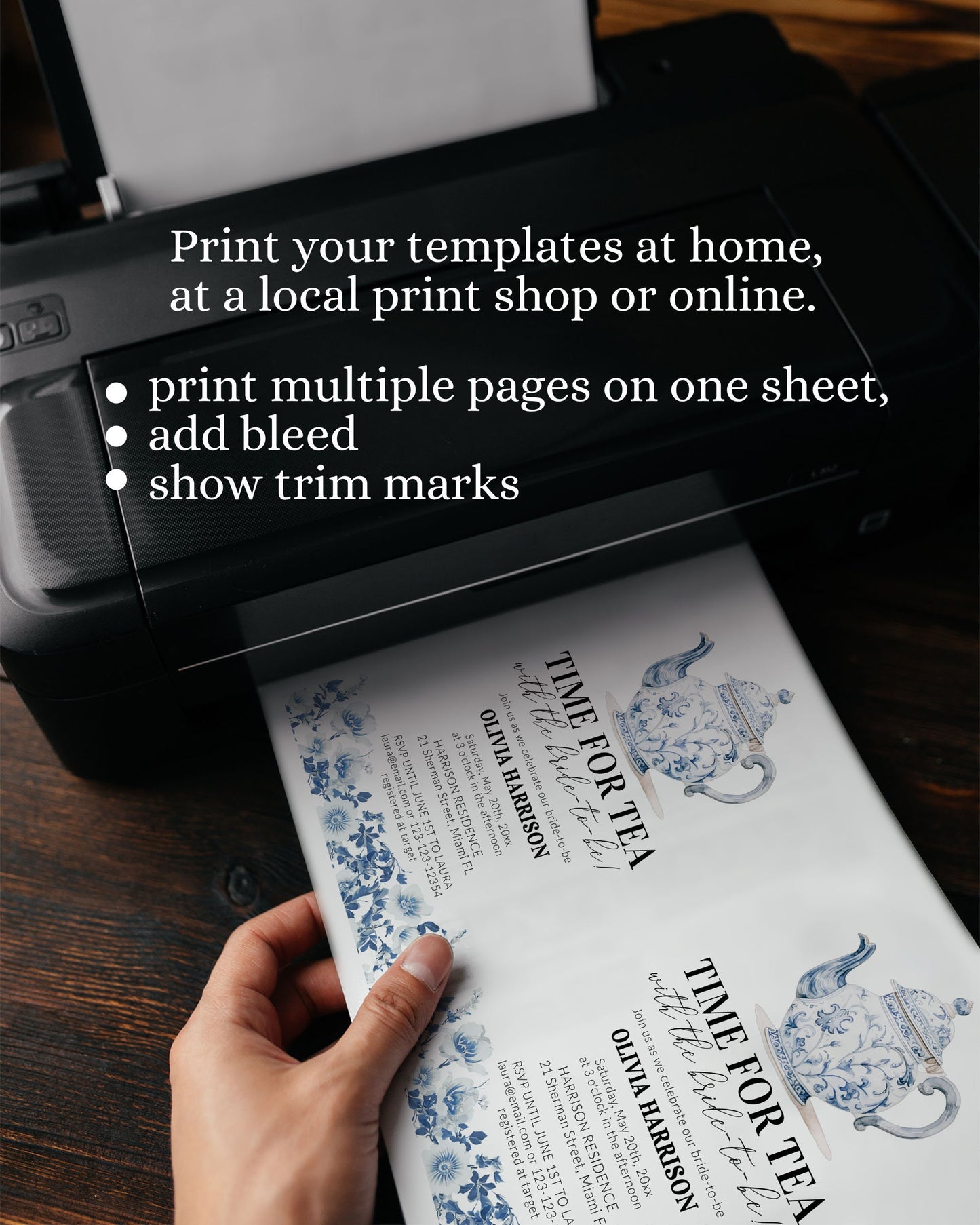 Blue Toile Bridal Shower Invitation, Something Blue before I do Bridal shower Invite, Downloadable Bridal Tea Party Printable Template #073 - TheLovebirdsDesign