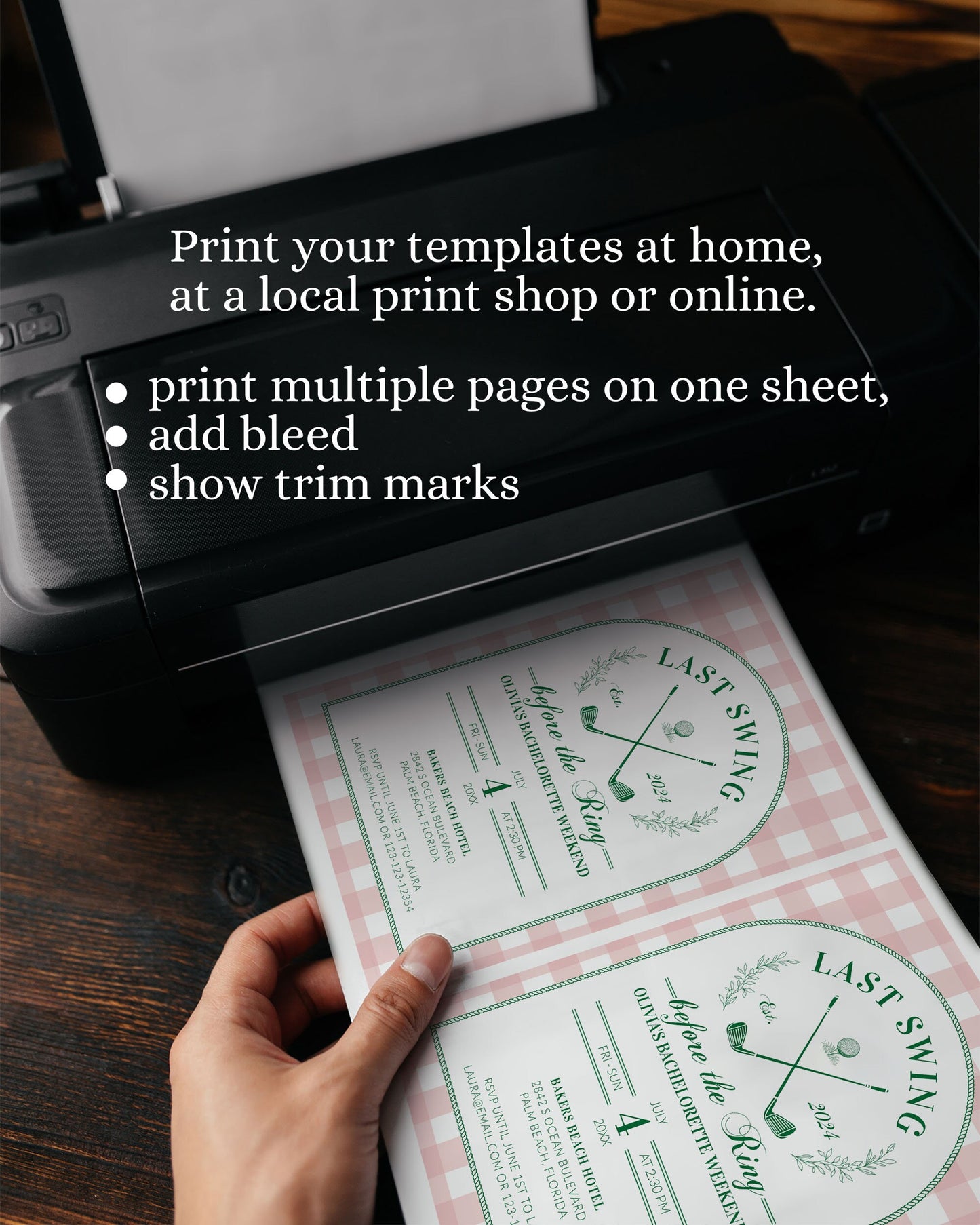 Golf Bachelorette Itinerary, Hole in One Par Tee Girls Weekend Trip Itinerary, Luxury Country Club Old Money Aesthetic Printable #072 - TheLovebirdsDesign