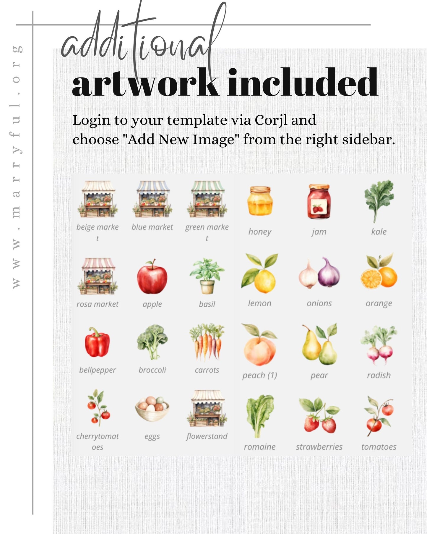 Off the Market Recipe Card, Locally Grown Recipe Card for Farmers Market Stand Shower, Veggie Printable Homegrown for Cottagecore Party #068 - TheLovebirdsDesign