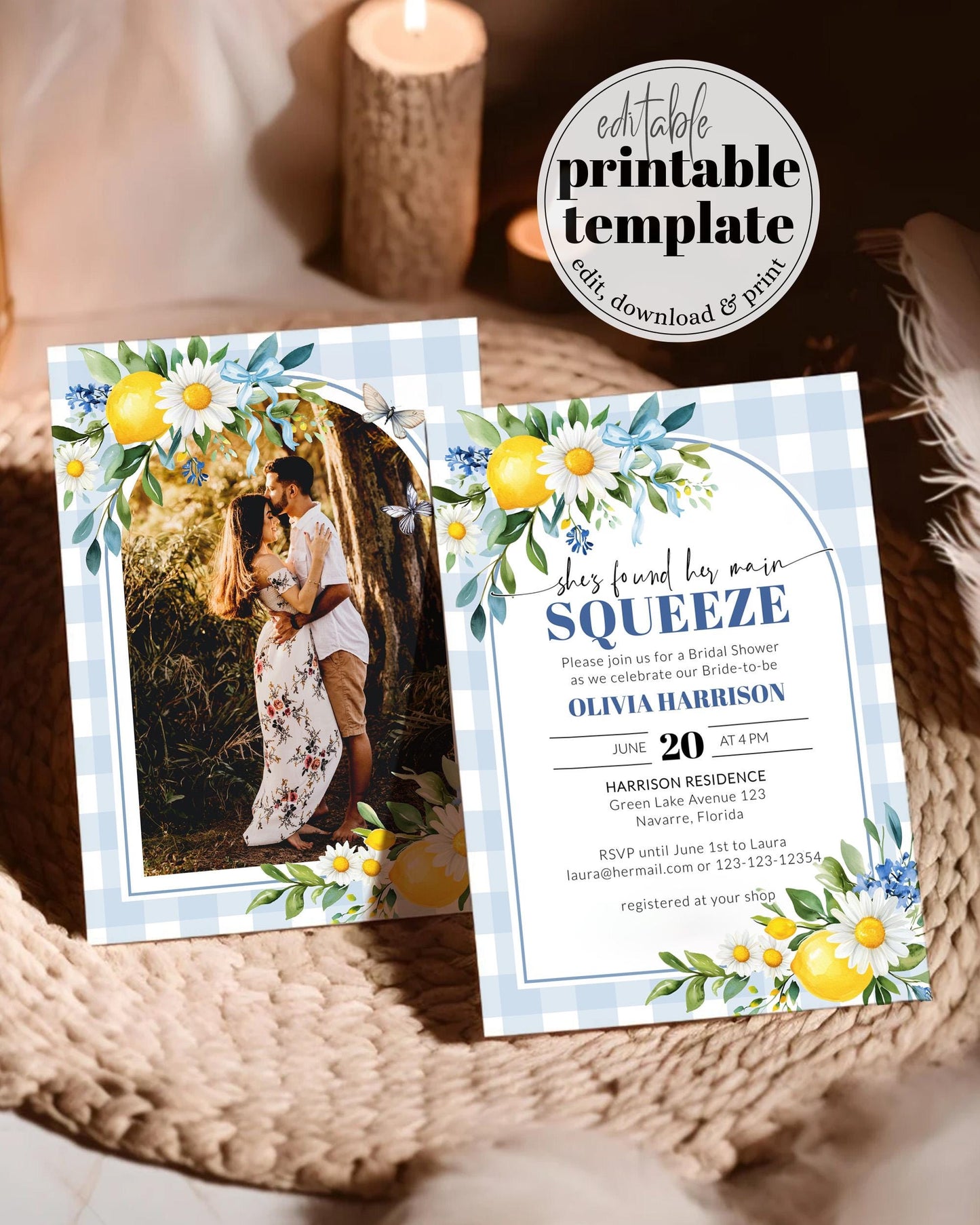 Amalfi Coast Bridal Shower Invitation, Positano Limoncello Bridal Shower Suite for Mediterranean Bride, La Dolce Vita Printable Template#068 - TheLovebirdsDesign