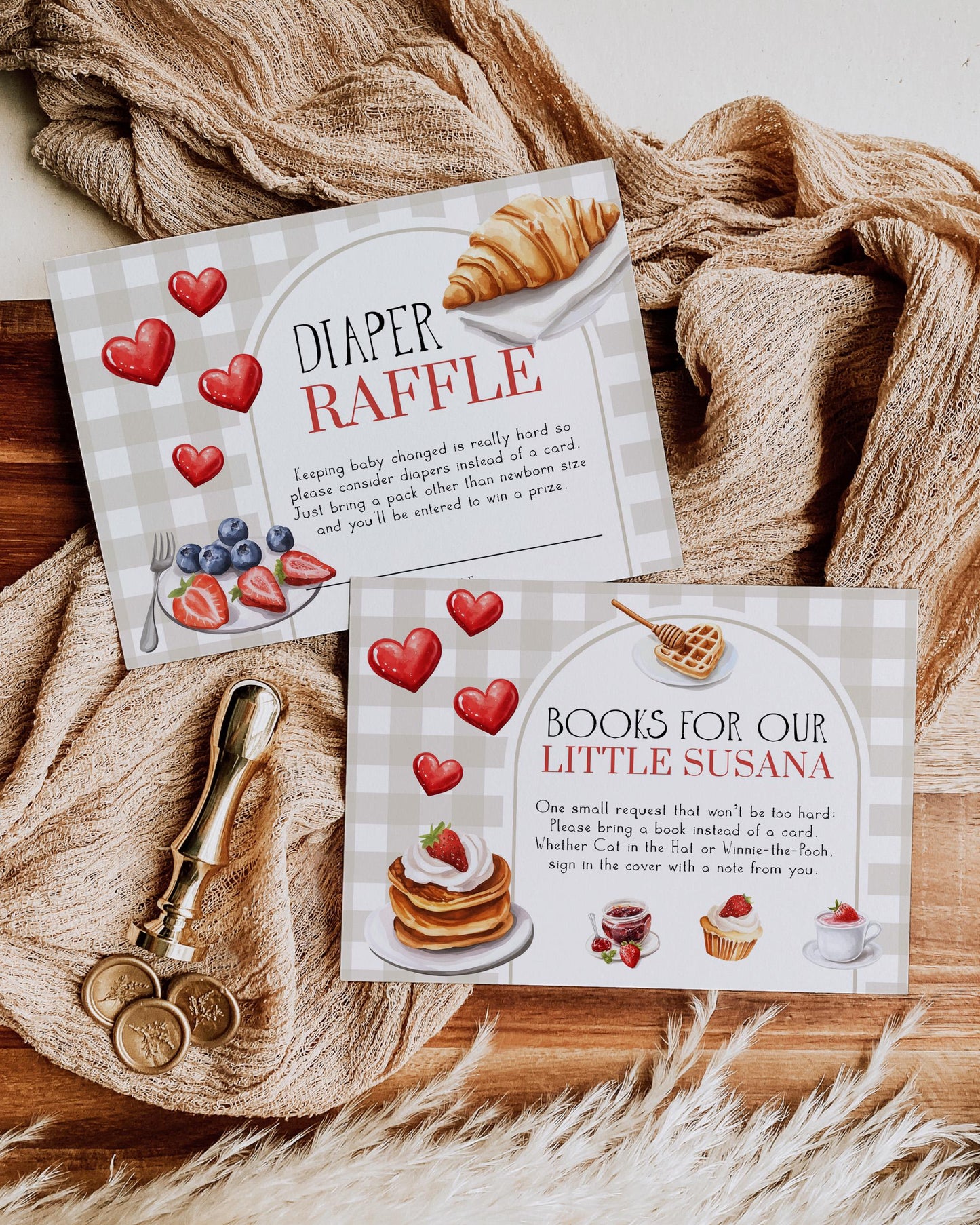 Brunch Baby Shower Invitation, Bakery Pancakes Berries Waffles Cottagecore Baby Shower Invite Suite, Gender Neutral Berry Sweet Template#068 - TheLovebirdsDesign
