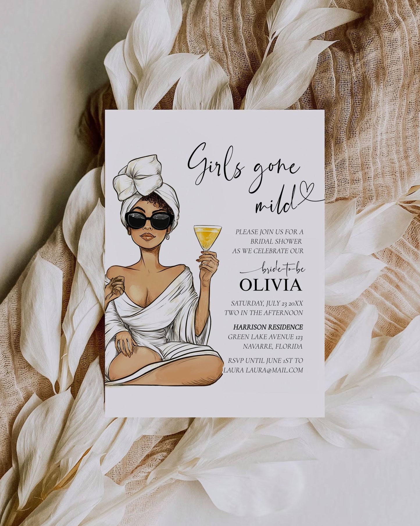 Girls gone mild Pajamas Bachelorette Itinerary, Mild Hen Do Girls Spa Weekend Bridal Shower Invitation Template, PJs Slumber Hens Party #072 - TheLovebirdsDesign