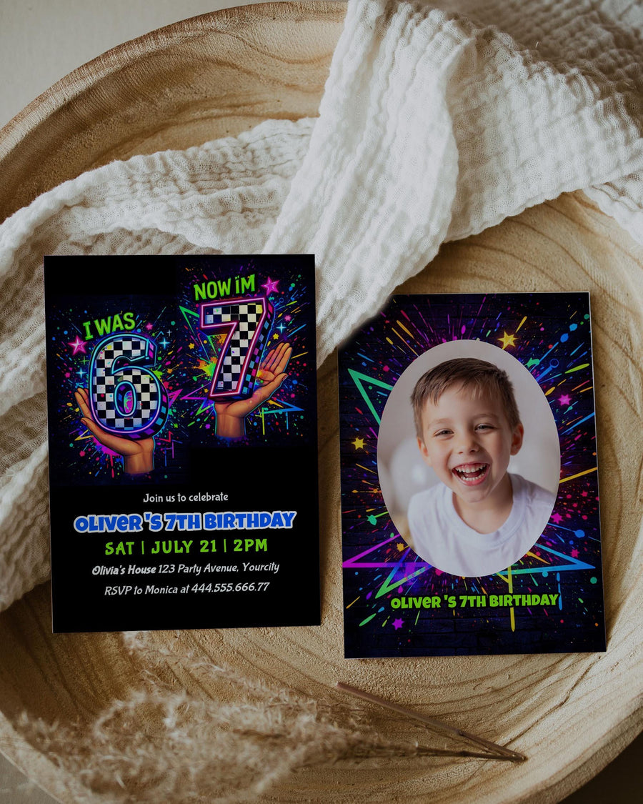 6 to 7 Birthday Invitation Template, Graffiti Bruh 7th Birthday Party Invite - marryful.org
