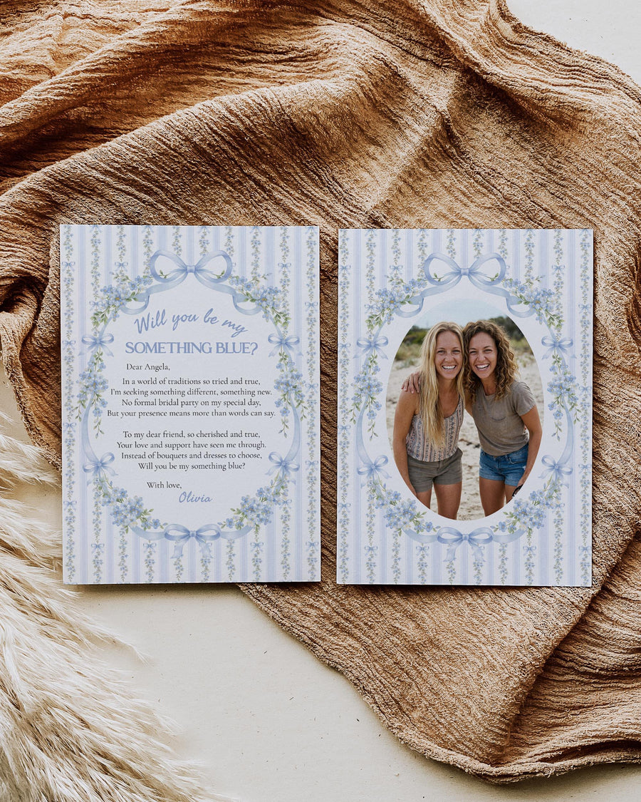 Something Blue Bridesmaid Proposal Card, Will You Be My Blue Crew, Editable Template 079SB-PROP - marryful.org