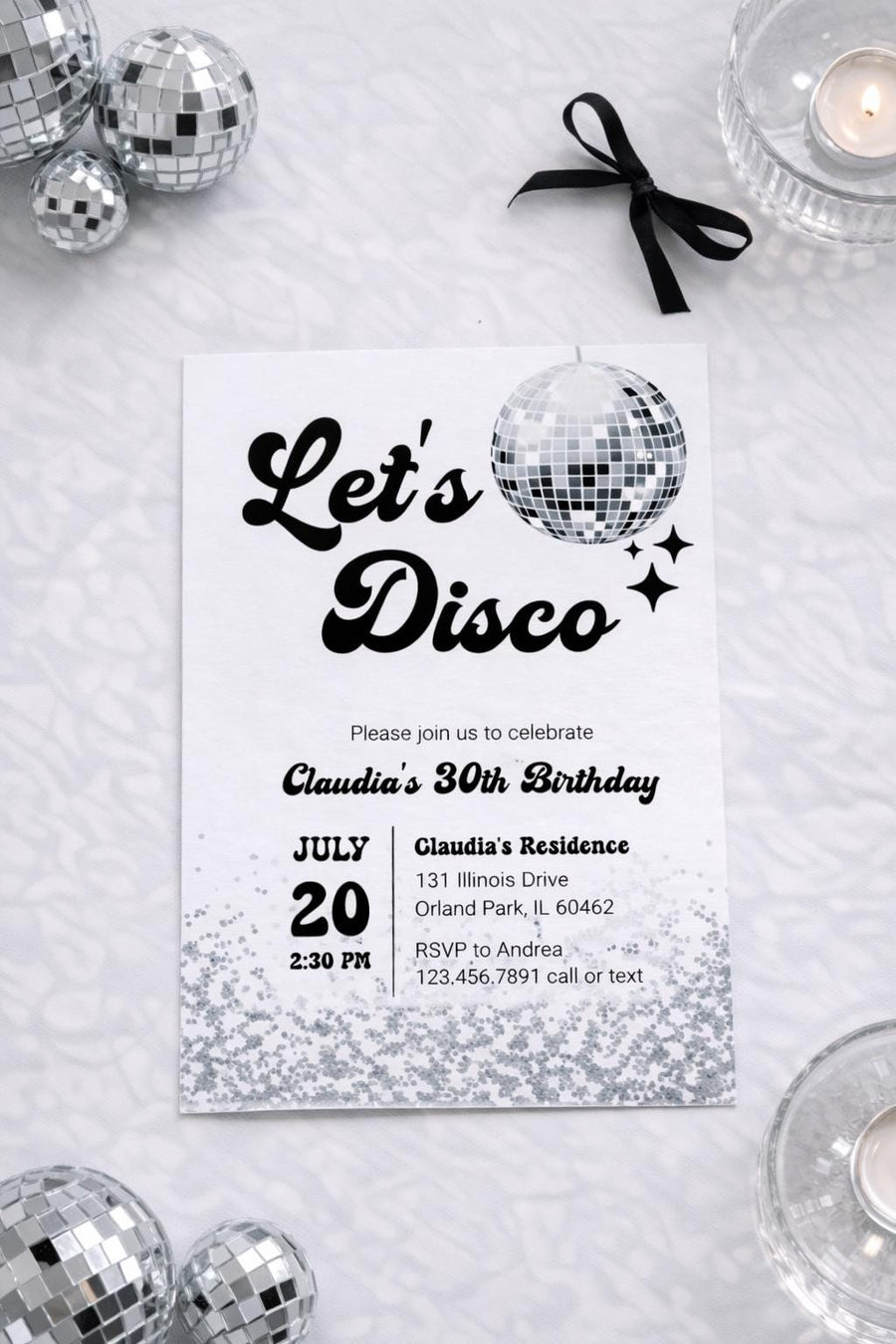 Disco Party Invitation Template, Retro Birthday Card, Groovy Celebration Invite 065D-BINV - marryful.org