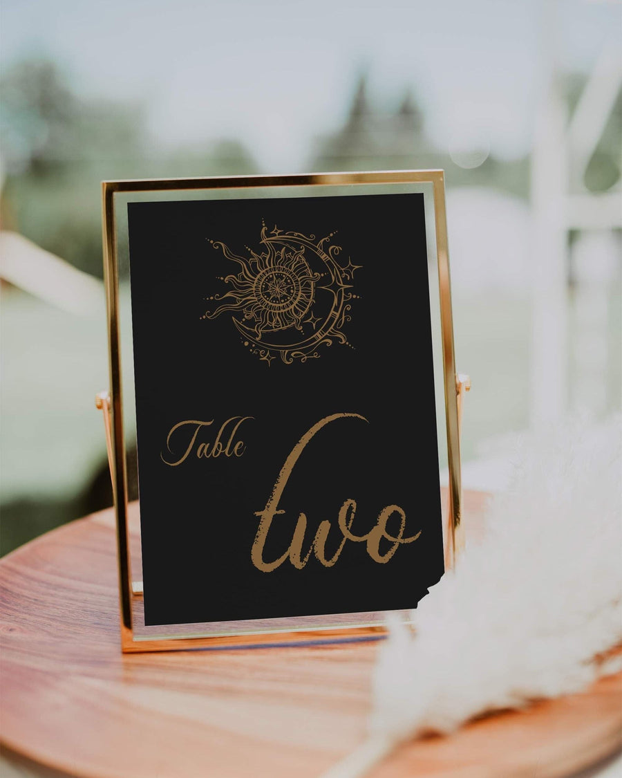 Personalized Table Number Templates for Celestial Weddings and Events - marryful.org