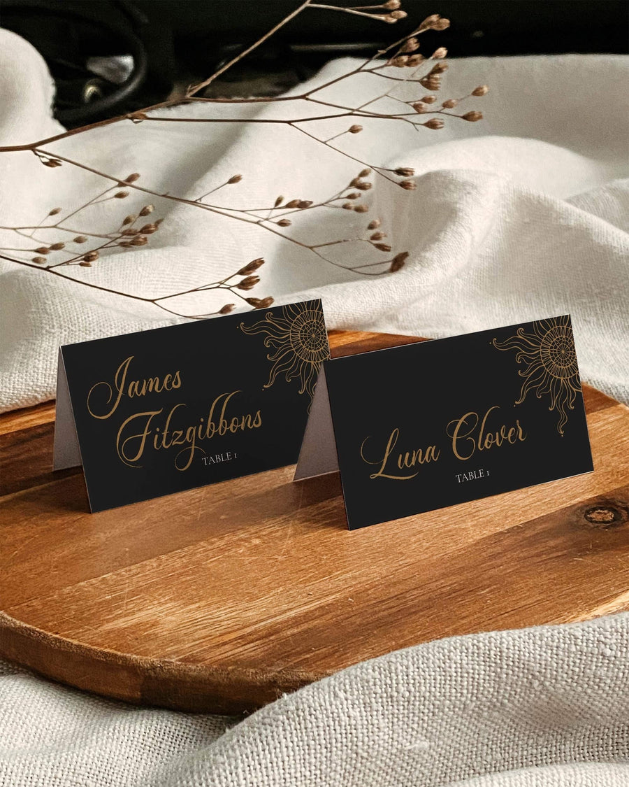 Celestial Sun and Moon Place Cards Template - Personalize and Print in Minutes - marryful.org