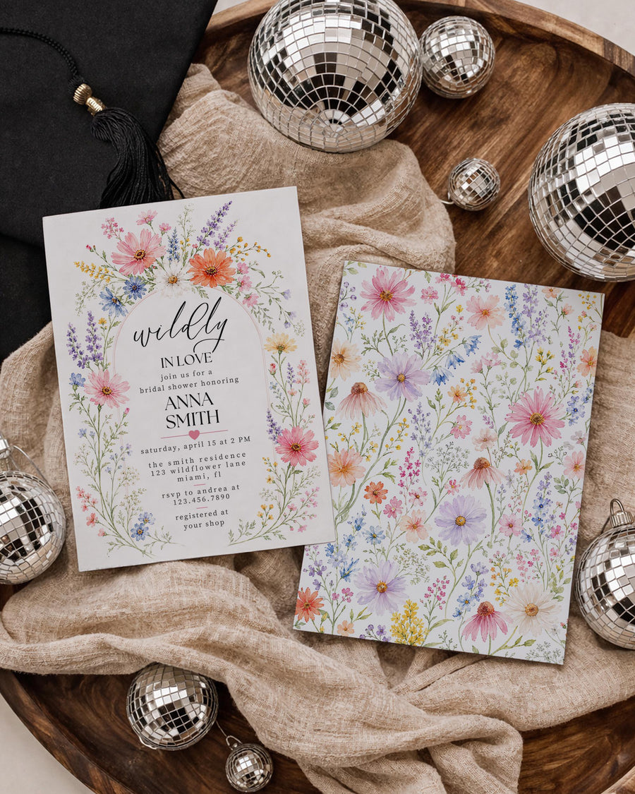 Love in Bloom Bridal Shower Invitation, Floral Arch Design, Editable Canva Template 100SU-BRSINV - marryful.org