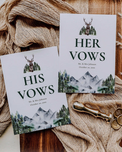 Mountain Wedding Vow Book Covers Template