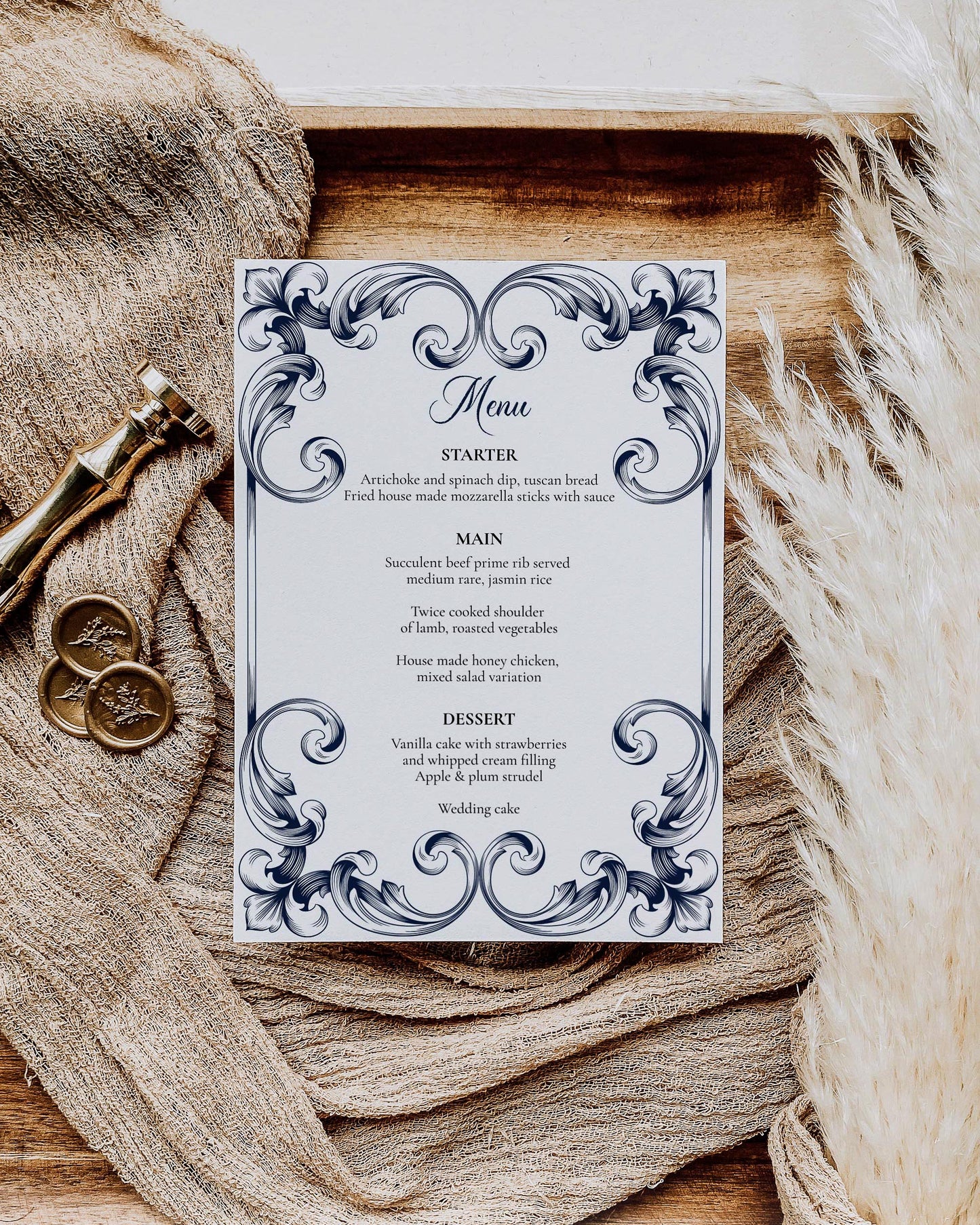 Romantic Wedding Menu Template
