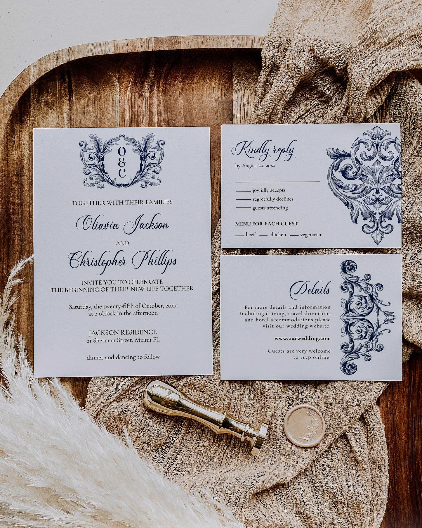 Baroque Wedding Invitation Template