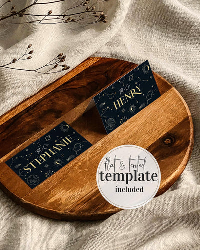 Celestial Place Cards for Moon and Stars Wedding