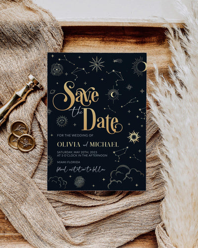 Celestial Wedding Save the Date Template