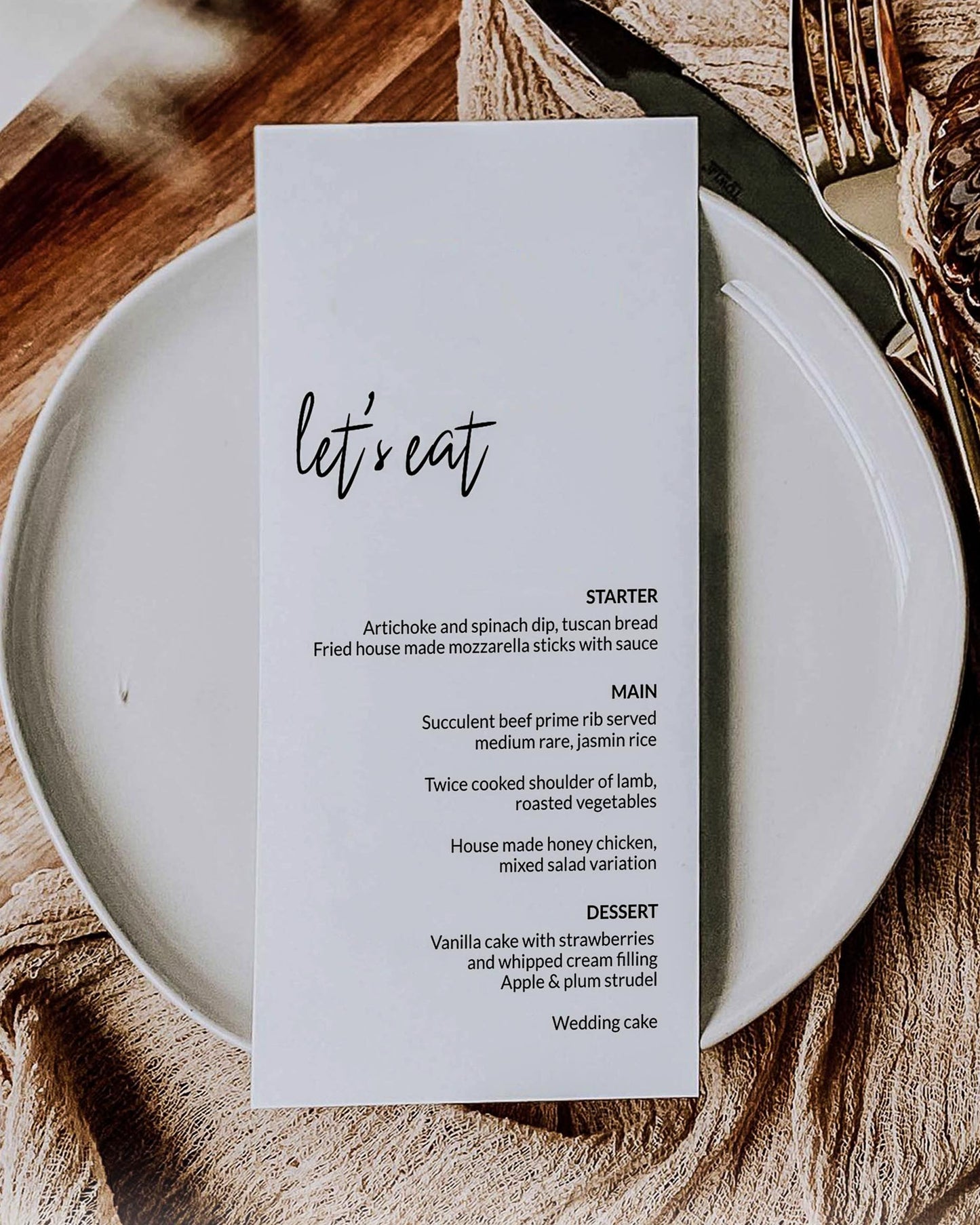 Modern Wedding Menu Card Template for Traditional Wedding