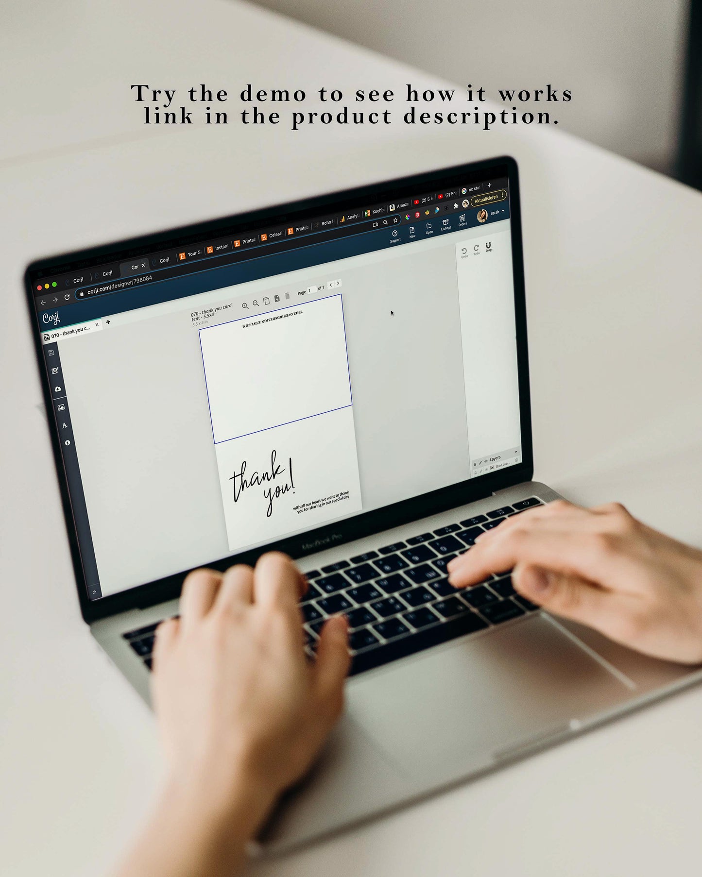 Simple Thank you Note for Minimalist Wedding