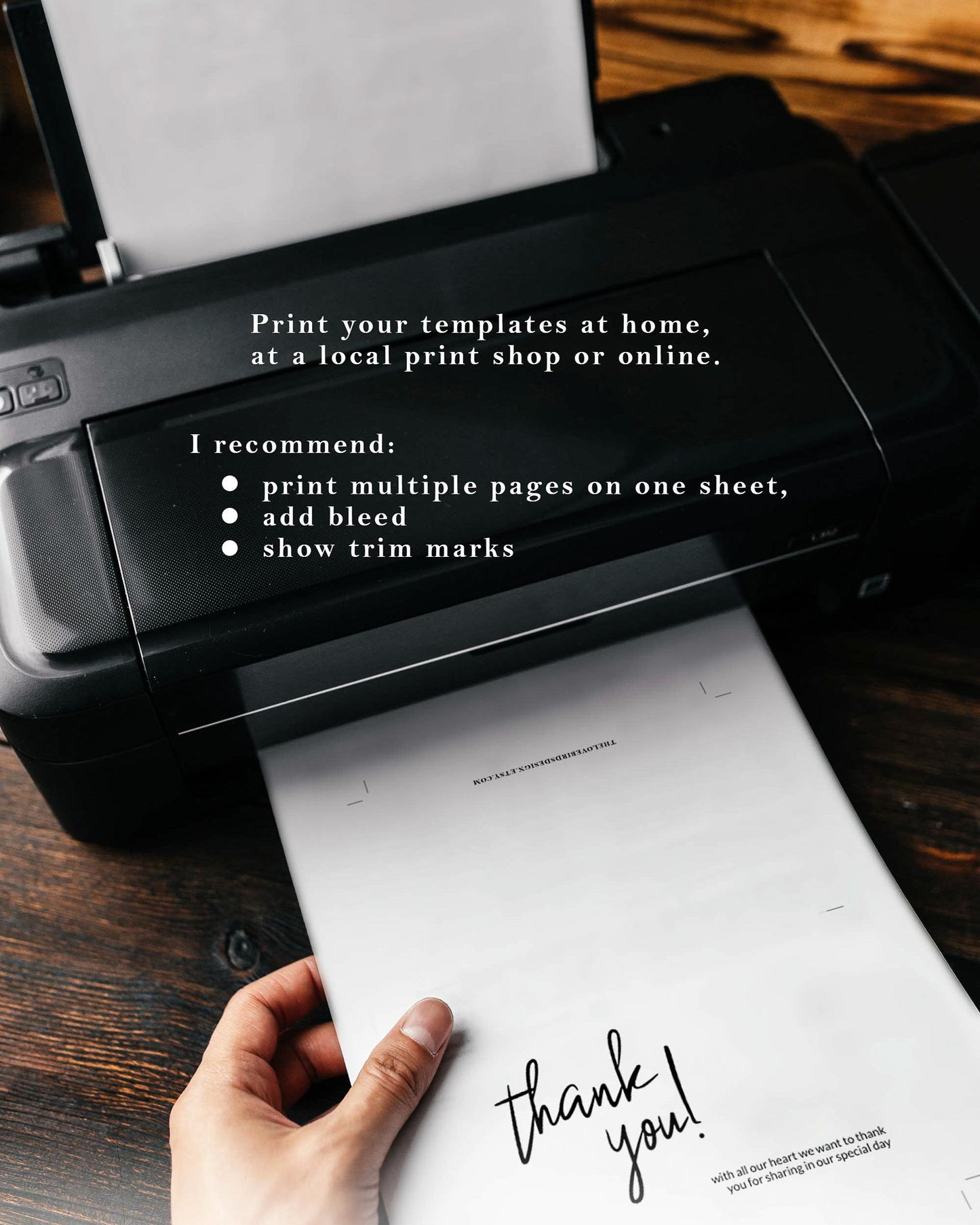 Simple Thank you Note for Minimalist Wedding