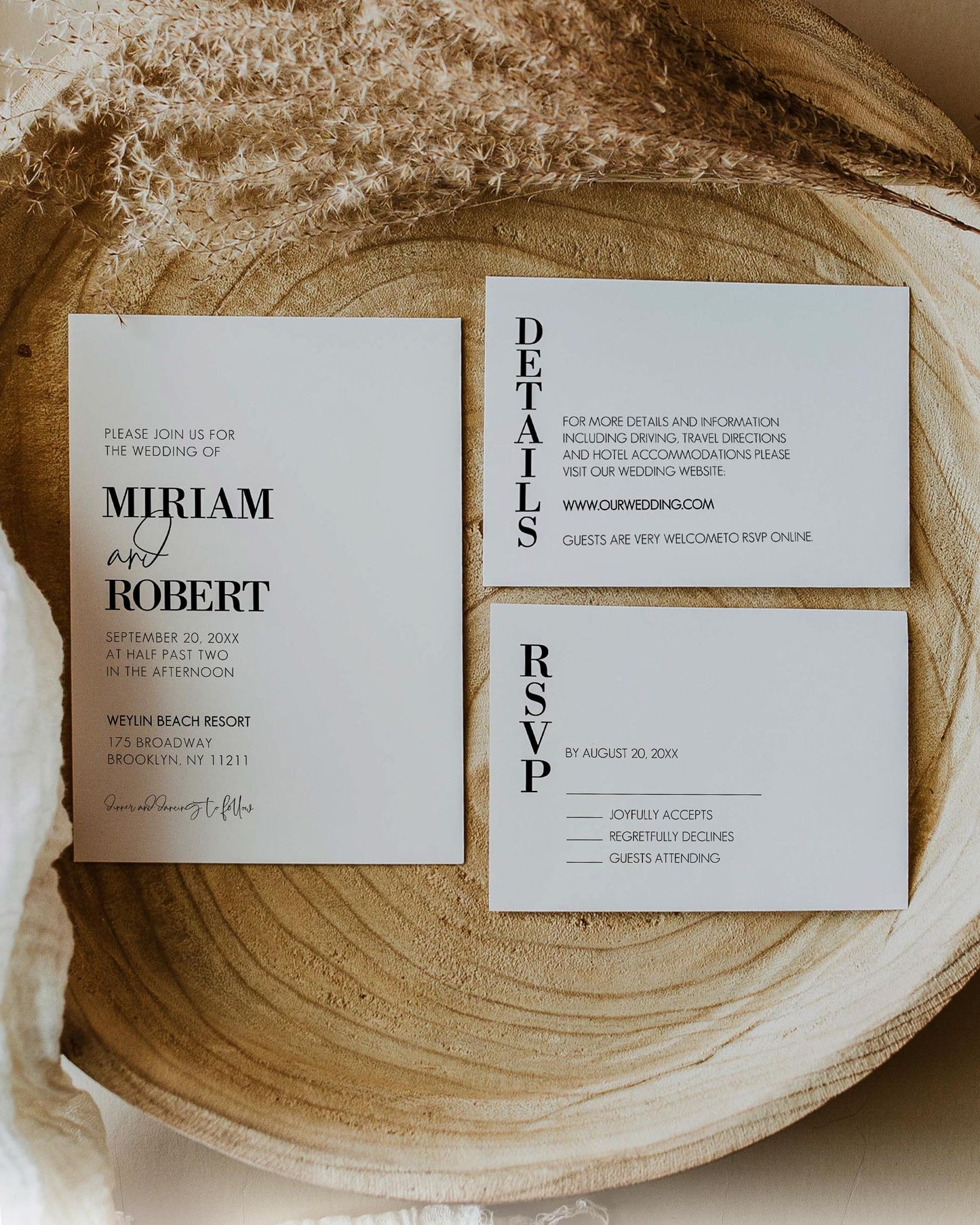 Modern Invitation Template for Classic Wedding