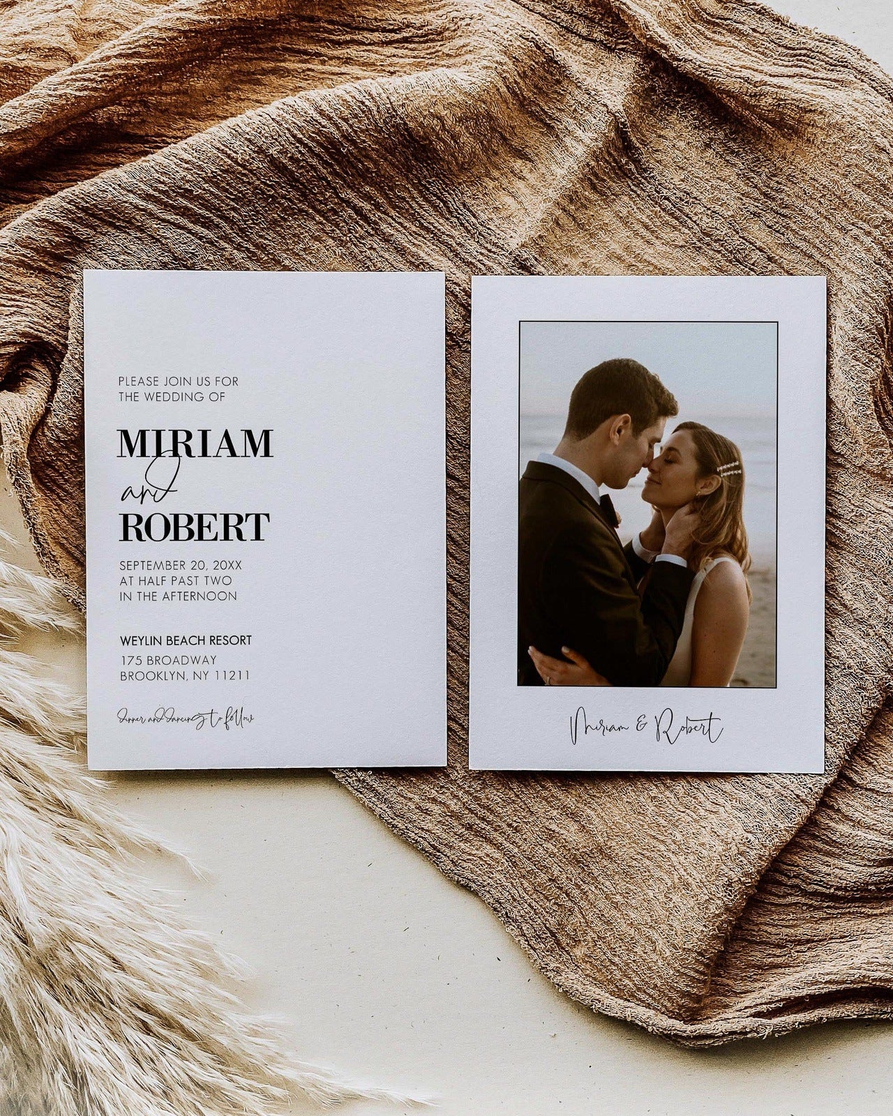 Modern Invitation Template for Classic Wedding