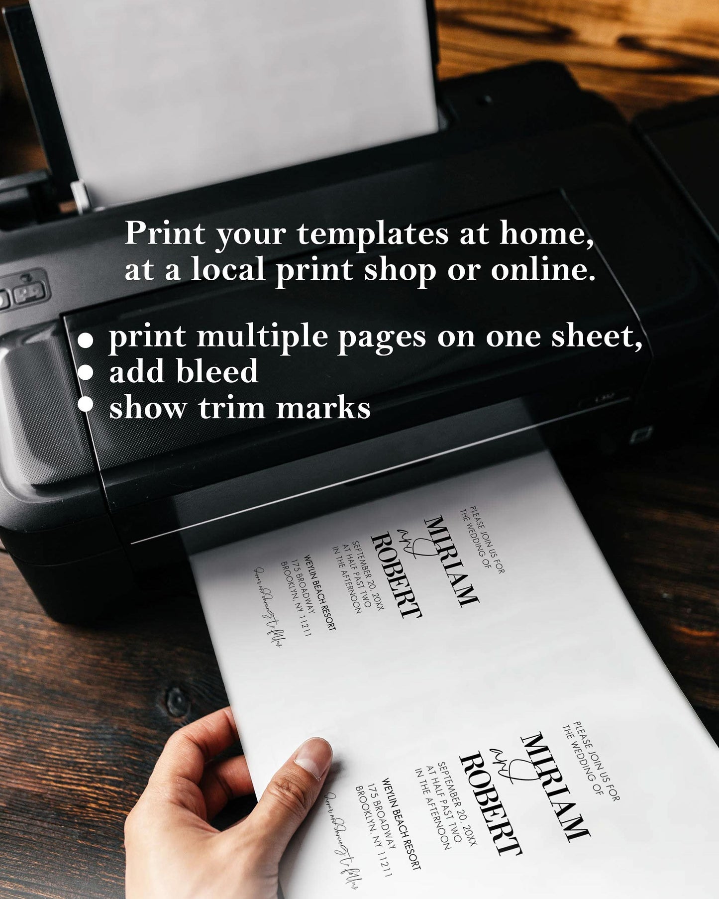 Modern Invitation Template for Classic Wedding