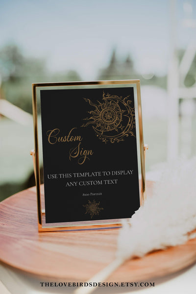 Celestial Wedding Custom Sign Template, Starry Night Wedding Decor Signage #062