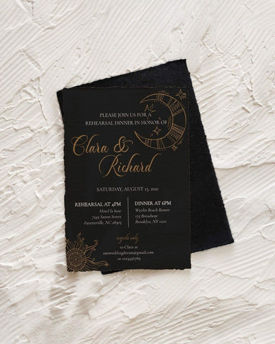 Witchy Wedding Rehearsal Dinner Invitation Template, Black Wedding Rehearsal Dinner Decor #062