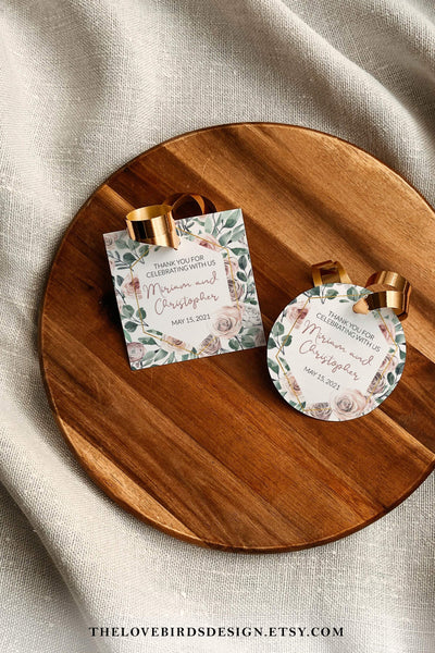 Dusty Rose Wedding Favor Tags and Stickers for Whimsical Wedding Baby Shower or Bridal Shower 075 - marryful