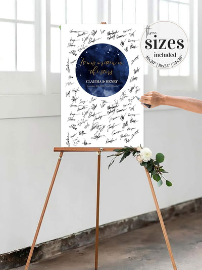 Constellation Guest Book Sign Celestial Wedding Alternative Guestbook Sign Printable Template for Stars Wedding Decorations 066 - marryful