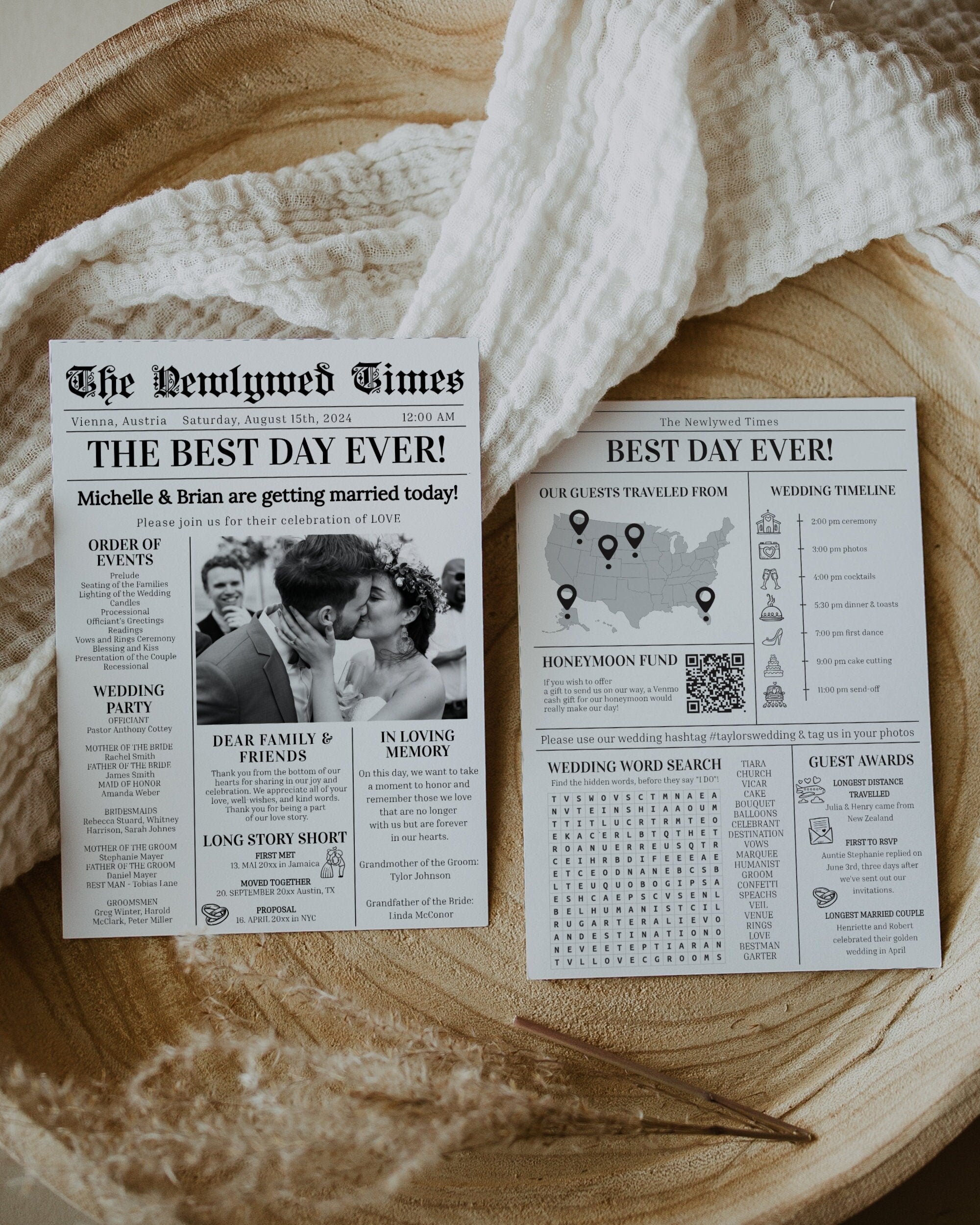 Wedding Newspaper Program Template, simple and unique Wedding Decor – marryful wedding-newspaper-program-template-simple-and-unique-wedding-decor-marryful