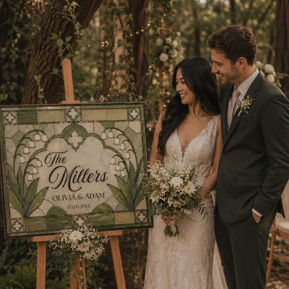 Faux Stained Glass Wedding Signs: The 2026 Trend, Motifs & a DIY Template