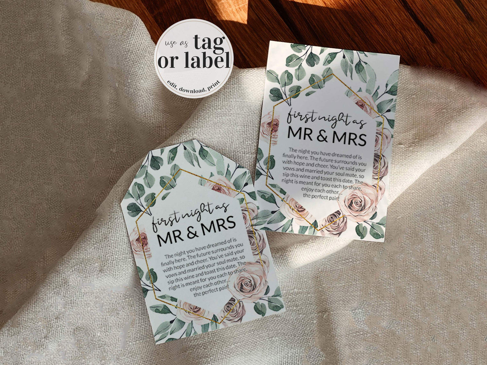 photo of wine label and wine bottle tag template 