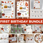 BBQ Burger Birthday Invitation Bundle, BBQ Bun Summer Boy Invite Template Set for Backyard Barbecue, Printable BBQ Party Decoration #072a