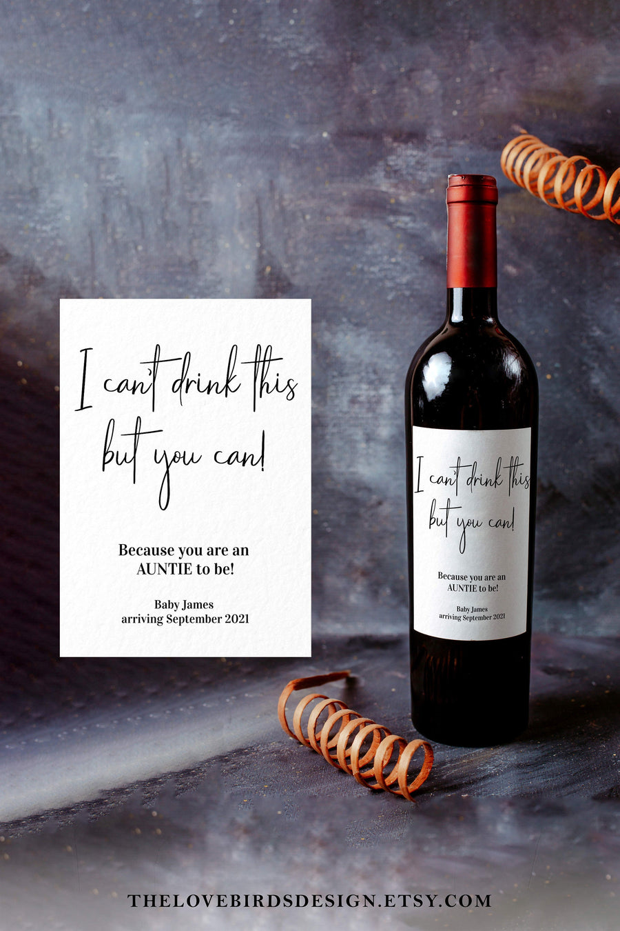 Pregnancy Announcement Wine Label, Editable Gift for Family or Friends - marryful.org
