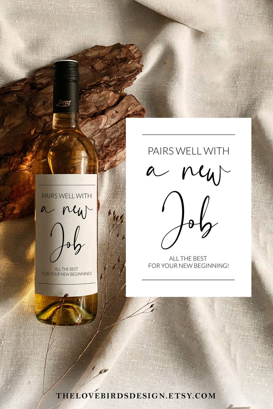 New Job Wine Label Template, Pairs Well With Promotion Celebration Gift - marryful.org