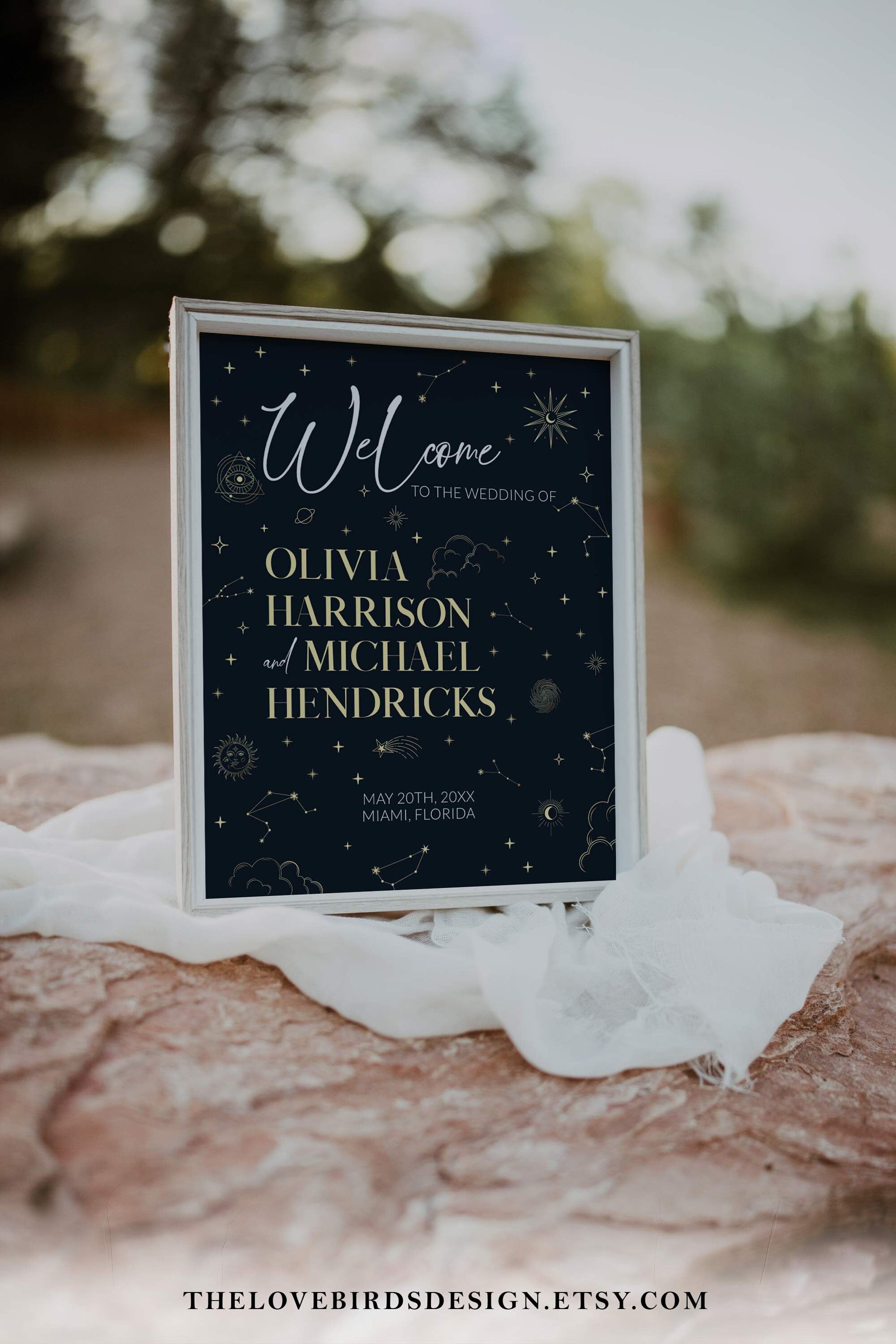 Moon Wedding Welcome Sign - TheLovebirdsDesign