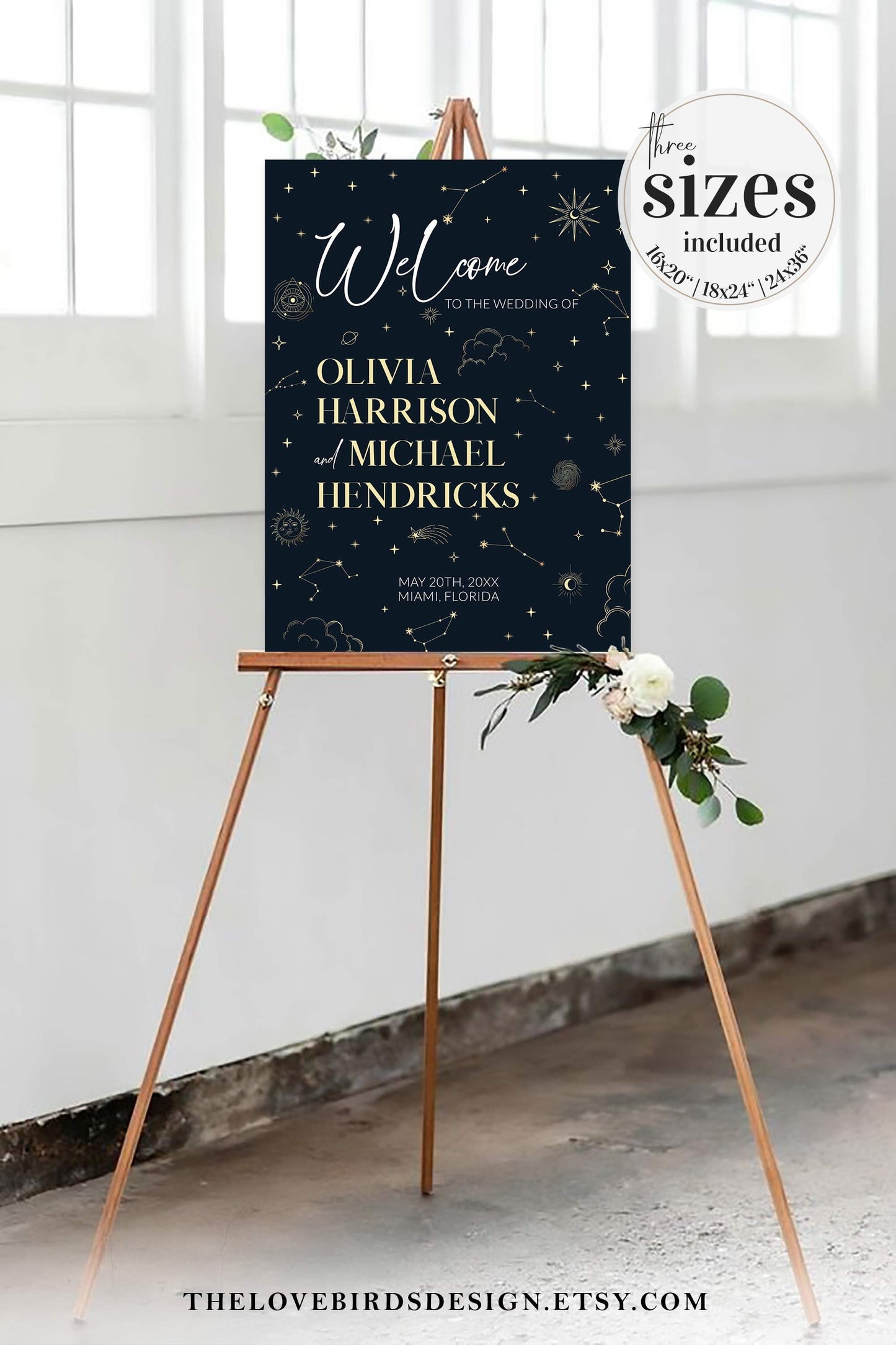 Moon Wedding Welcome Sign - TheLovebirdsDesign