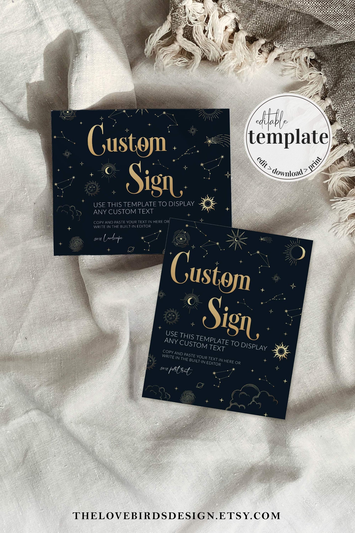 Custom Sign for Celestial Wedding - TheLovebirdsDesign