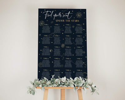 Moon Wedding Seating Chart Template - TheLovebirdsDesign