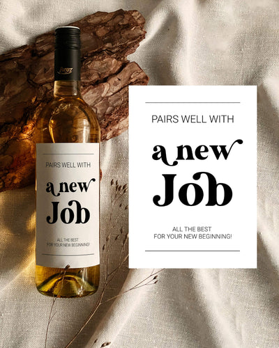 New Job Wine Label Template, Pairs Well With Promotion Gift 065B-WILA - marryful.org