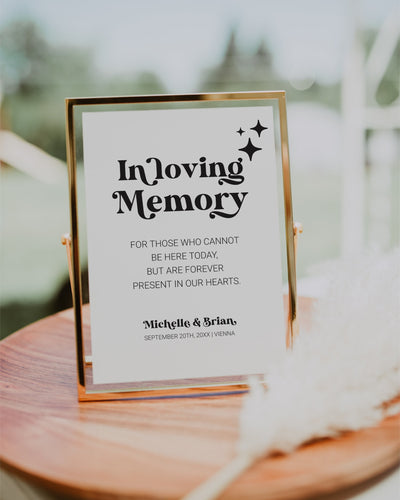 Wedding Memorial Chair Sign Template, Reserved Seat in Heaven In Loving Memory 065B-MESI - marryful.org