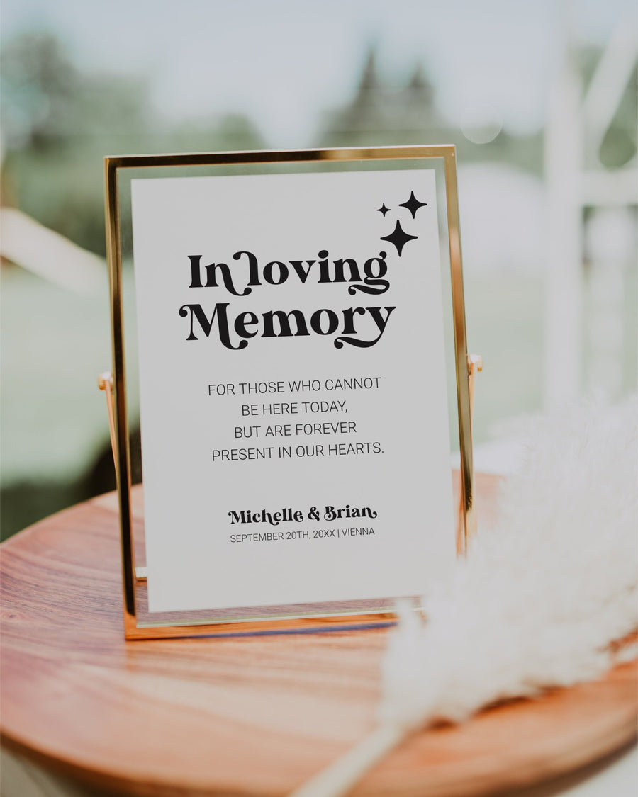 Wedding Memorial Chair Sign Template, Reserved Seat in Heaven In Loving Memory 065B-MESI - marryful.org