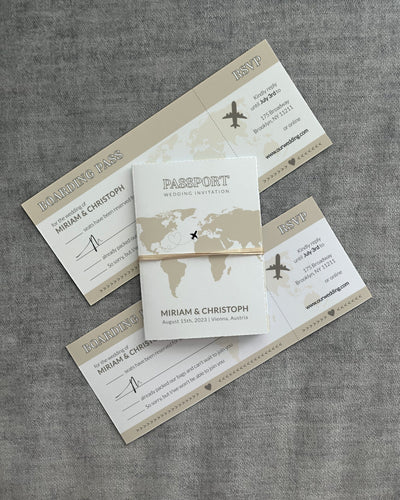 Destination Wedding Passport Invitation Template, Travel Theme Printable Invite 072W-WEPP - marryful.org