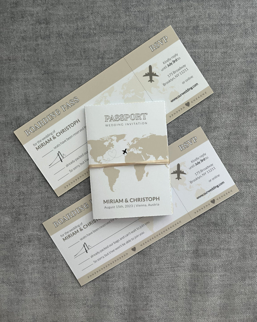 Destination Wedding Passport Invitation Template, Travel Theme Printable Invite 072W-WEPP - marryful.org